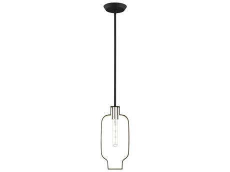 Livex Lighting Meadowbrook 1-Light Black Brushed Nickel Mini Pendant