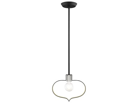Livex Lighting Meadowbrook 1-Light Black Brushed Nickel Mini Pendant