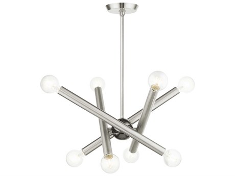 Livex Lighting Stafford 8-Light Brushed Nickel Candelabra Sputnik Chandelier