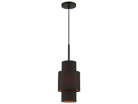 Livex Lighting Sentosa 1-Light Black Tiered Mini Pendant