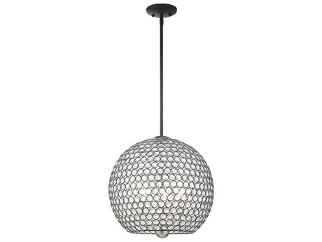 Livex Lighting Cassandra 3-Light Black Crystal Dome Pendant