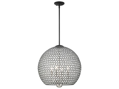Livex Lighting Cassandra 4-Light Black Crystal Dome Pendant