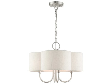 Livex Lighting Solstice 4-Light Brushed Nickel Candelabra Chandelier