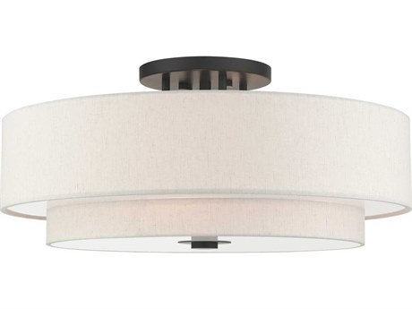 Livex Lighting Meridian 6-Light English Bronze Drum Semi Flush Mount