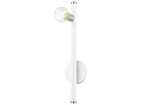 Livex Lighting Bannister 1-Light White Steel Wall Sconce