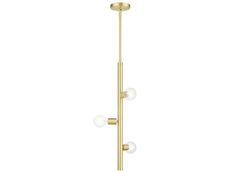 Livex Lighting Bannister 3-Light Satin Brass Linear Mini Pendant