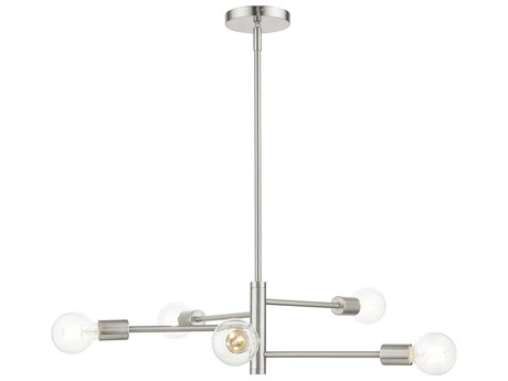 Livex Lighting Bannister 5-Light Brushed Nickel Linear Chandelier