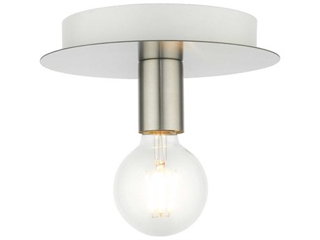 Livex Lighting Hillview 1-Light Brushed Nickel Globe Semi Flush Mount