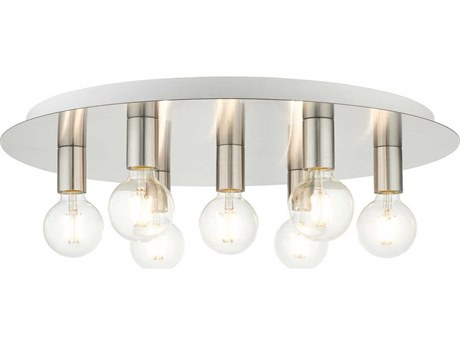 Livex Lighting Hillview 7-Light Brushed Nickel Semi Flush Mount