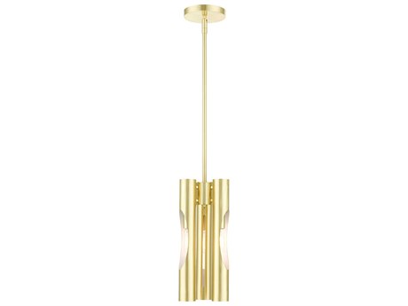 Livex Lighting Acra 3-Light Satin Brass Cylinder Mini Pendant