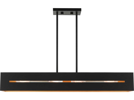 Livex Lighting Soma 4-Light Textured Black Brushed Nickel Geometric Island Pendant
