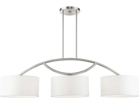 Livex Lighting Meridian 3-Light Brushed Nickel Drum Island Pendant
