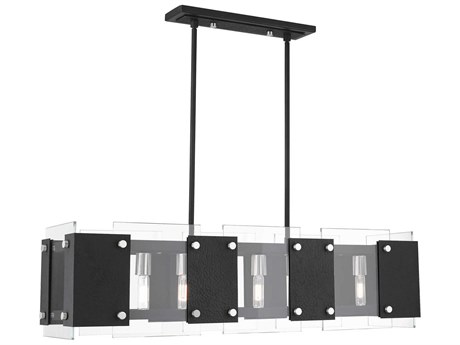 Livex Lighting Barcelona 8-Light Black Brushed Nickel Glass Island Pendant