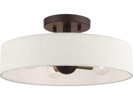 Livex Lighting Venlo 4-Light Bronze Antique Brass Drum Semi Flush Mount