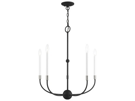 Livex Lighting Clairmont 5-Light Black Brushed Nickel Candelabra Chandelier