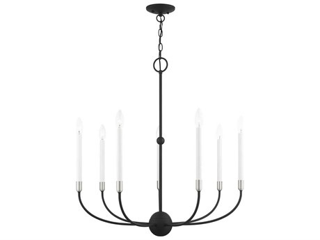 Livex Lighting Clairmont 7-Light Black Brushed Nickel Candelabra Chandelier