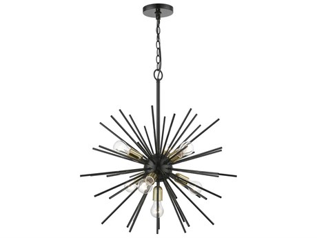 Livex Lighting Tribeca 7-Light Shiny Black Polished Brass Sputnik Pendant