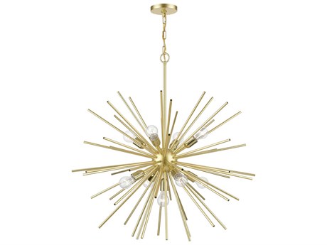 Livex Lighting Tribeca 9-Light Soft Gold Polished Brass Sputnik Pendant