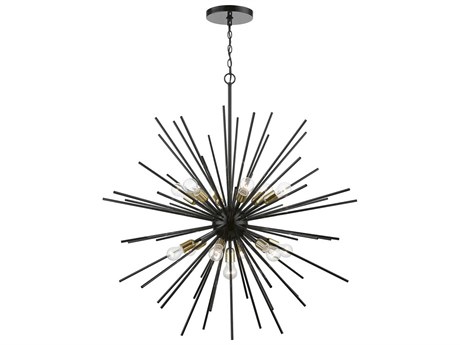Livex Lighting Tribeca 13-Light Shiny Black Polished Brass Sputnik Pendant