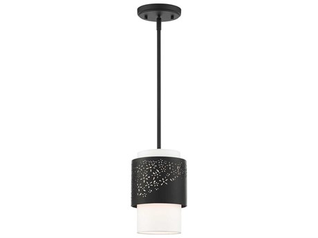 Livex Lighting Noria 1-Light Black Cylinder Mini Pendant