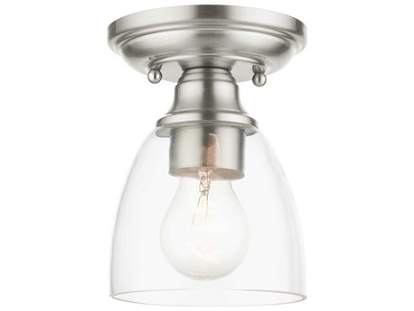 Livex Lighting Montgomery 1-Light Brushed Nickel Glass Semi Flush Mount