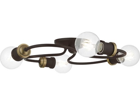 Livex Lighting Bromley 4-Light Bronze Antique Brass Flush Mount