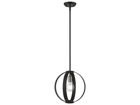 Livex Lighting Modesto 1-Light Black Brushed Nickel Globe Mini Pendant