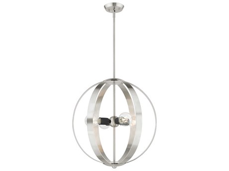 Livex Lighting Modesto 4-Light Brushed Nickel Round Pendant