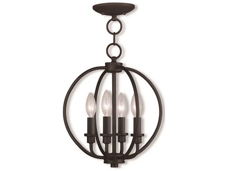 Livex Lighting Milania 4-Light Bronze Candelabra Lantern Chandelier