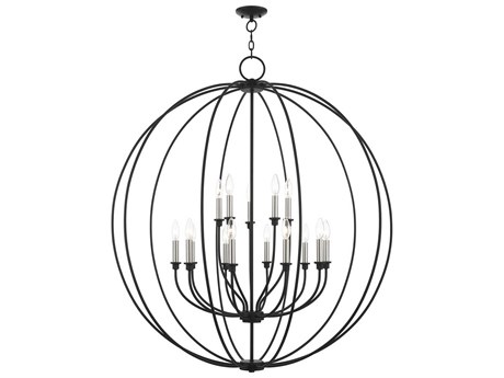 Livex Lighting Milania 15-Light Black Brushed Nickel Candelabra Chandelier