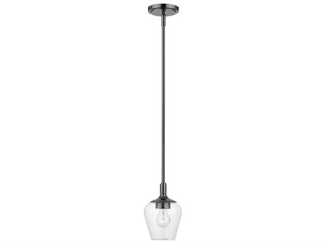 Livex Lighting Willow 1-Light Black Chrome Glass Bell Mini Pendant