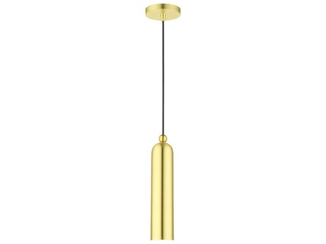 Livex Lighting Ardmore 1-Light Satin Brass Cylinder Mini Pendant