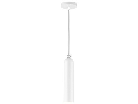 Livex Lighting Ardmore 1-Light Shiny White Cylinder Mini Pendant