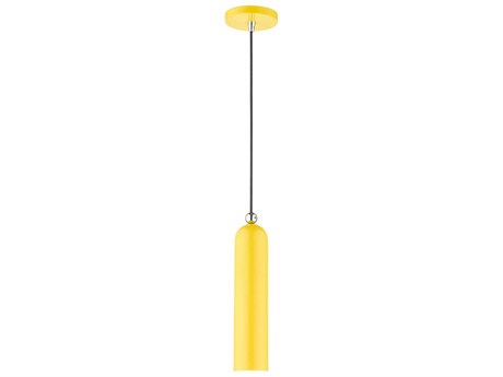 Livex Lighting Ardmore 1-Light Shiny Yellow Cylinder Mini Pendant