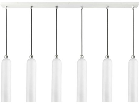 Livex Lighting Ardmore 6-Light Shiny White Bell Linear Island Pendant