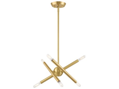 Livex Lighting Soho 6-Light Satin Brass Candelabra Chandelier
