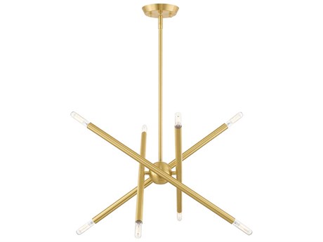 Livex Lighting Soho 8-Light Satin Brass Candelabra Sputnik Chandelier