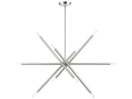 Livex Lighting Soho 10-Light Brushed Nickel Linear Sputnik Island Pendant