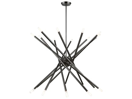 Livex Lighting Soho 20-Light Black Chrome Linear Sputnik Pendant