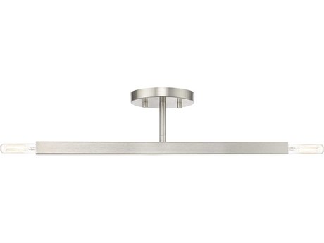 Livex Lighting Monaco 2-Light Brushed Nickel Semi Flush Mount