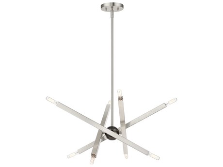 Livex Lighting Monaco 8-Light Brushed Nickel Candelabra Sputnik Chandelier