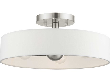 Livex Lighting Venlo 4-Light Brushed Nickel Drum Geometric Semi Flush Mount