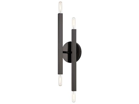 Livex Lighting Monaco 4-Light Black Chrome Wall Sconce