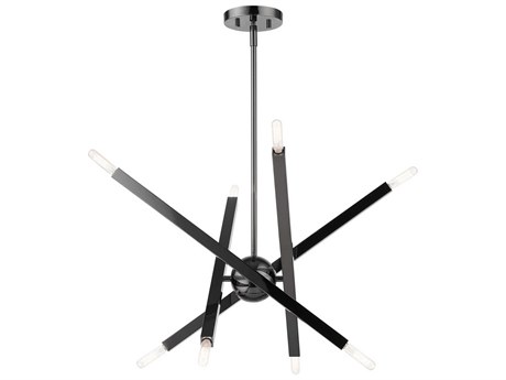Livex Lighting Monaco 8-Light Black Chrome Candelabra Sputnik Chandelier