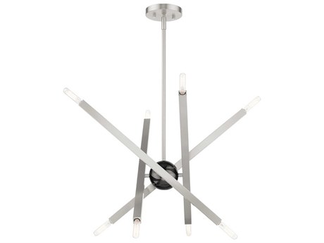 Livex Lighting Monaco 8-Light Brushed Nickel Candelabra Sputnik Chandelier