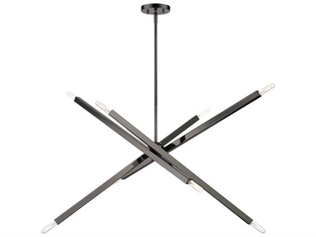Livex Lighting Monaco 8-Light Black Chrome Candelabra Sputnik Chandelier