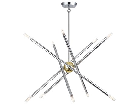 Livex Lighting Soho 10-Light Polished Chrome Polished Brass Chandelier