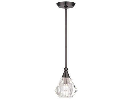 Livex Lighting Brussels 1-Light Black Chrome Glass Mini Pendant