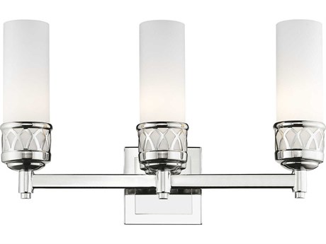 Livex Lighting Westfield 3-Light Polished Chrome Glass Vanity Light
