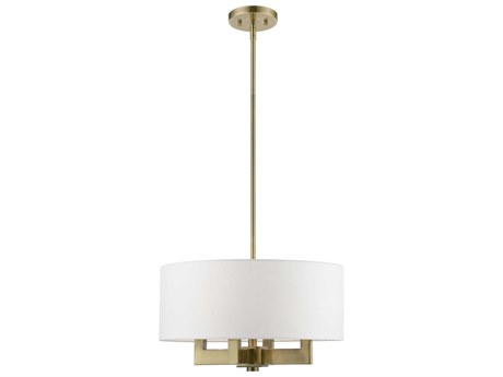 Livex Lighting Cresthaven 4-Light Antique Brass Drum Chandelier